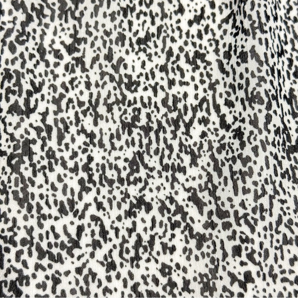 Bar III Womens Large Black White Animal Print Smocked Waist Eyelet Hem Dress - Picture 6 of 11